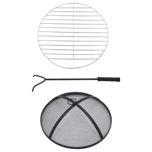  fekete és fehér kerámia mozaik tűztál asztallal 68 cm