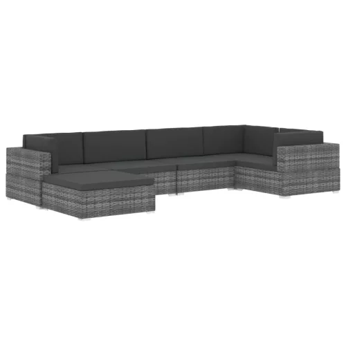  1 db fekete polyrattan moduláris sarokfotel párnákkal