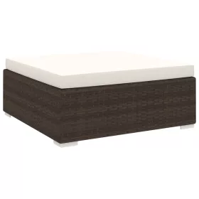  1 db barna polyrattan moduláris lábtartó párnával