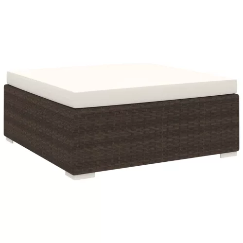  1 db barna polyrattan moduláris lábtartó párnával