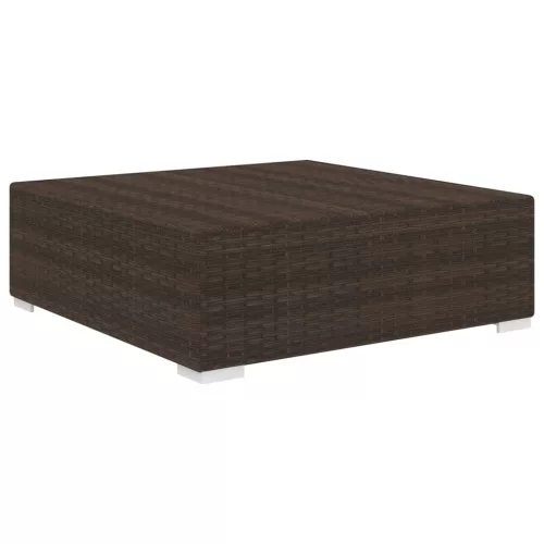  1 db barna polyrattan moduláris lábtartó párnával