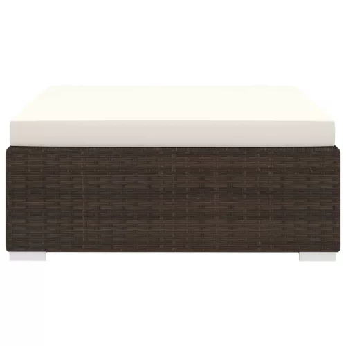  1 db barna polyrattan moduláris lábtartó párnával