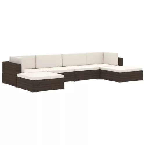  1 db barna polyrattan moduláris lábtartó párnával