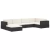  1 db barna polyrattan moduláris lábtartó párnával