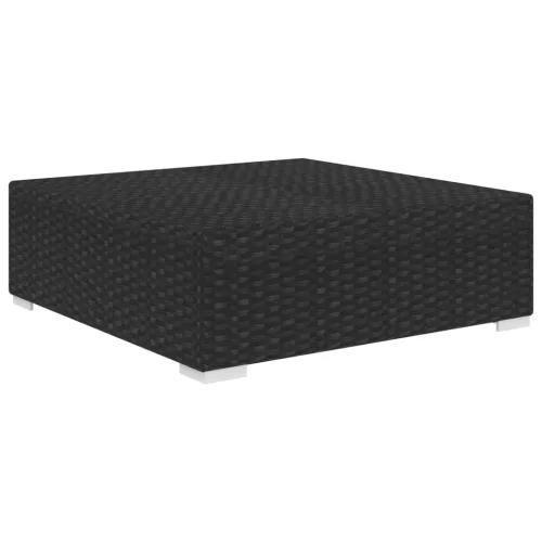  1 db fekete polyrattan moduláris lábtartó párnával