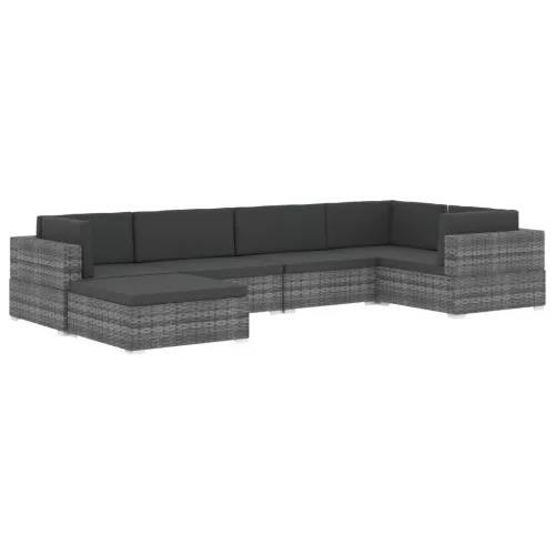  1 db fekete polyrattan moduláris lábtartó párnával