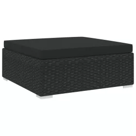  1 db fekete polyrattan moduláris lábtartó párnával