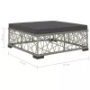  5-részes szürke polyrattan kerti bútorszett párnákkal