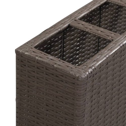  barna polyrattan kerti magaságyás 4 kaspóval 80 x 22 x 79 cm