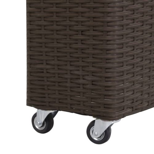  barna polyrattan kerti magaságyás 4 kaspóval 80 x 22 x 79 cm