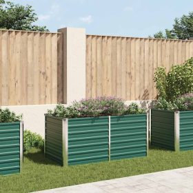  zöld horganyzott acél kerti magaságyás 160 x 80 x 77 cm