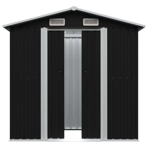  antracitszürke acél kerti fészer 204 x 132 x 186 cm 
