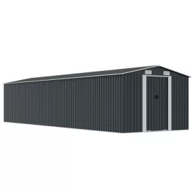    antracitszürke horganyzott acél kerti fészer 257 x 779 x 181 cm