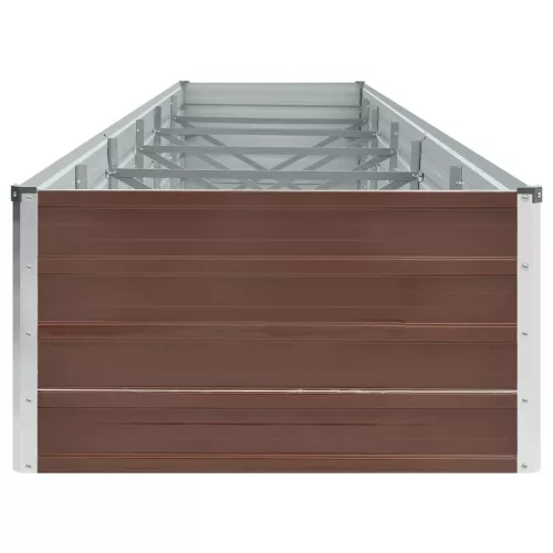  barna horganyzott acél kerti magaságyás 480 x 80 x 45 cm