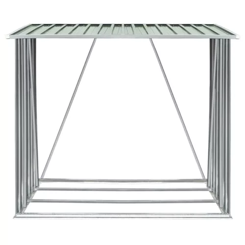  zöld horganyzott acél kerti tűzifatároló 163 x 83 x 154 cm