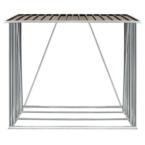  barna horganyzott acél kerti tűzifatároló 163 x 83 x 154 cm