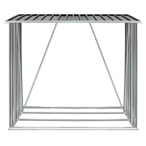  antracit horganyzott acél kerti tűzifatároló 163 x 83 x 154 cm