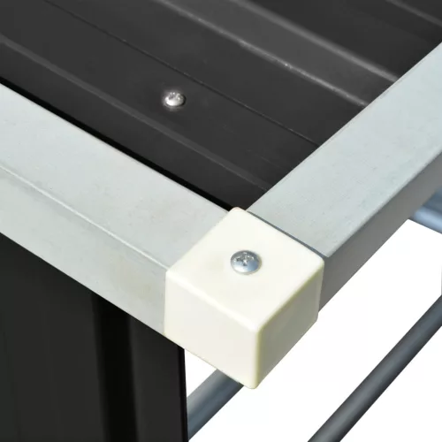  antracit horganyzott acél kerti tűzifatároló 163 x 83 x 154 cm