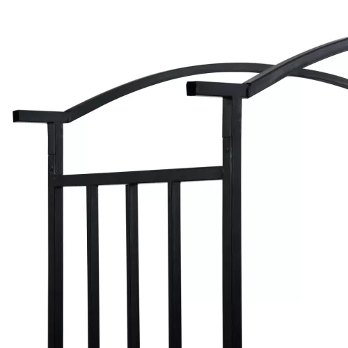  fekete vas kerti boltív paddal 128 x 50 x 207 cm 