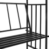  fekete vas kerti boltív paddal 128 x 50 x 207 cm 