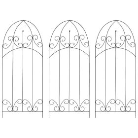  3 db fekete vas növényfuttató állvány 40 x 100 cm 