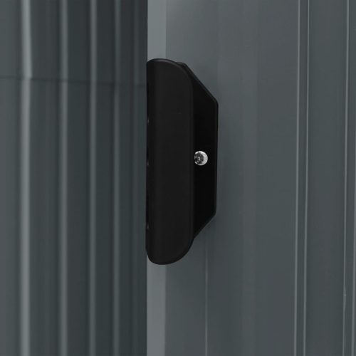  szürke vas kerti fészer állvánnyal 205 x 130 x 183 cm