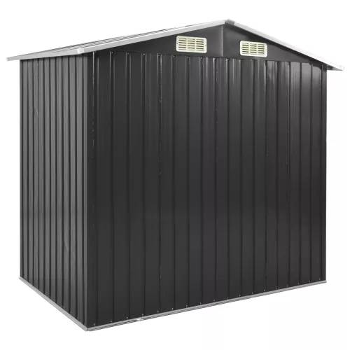  antracitszürke vas kerti fészer állvánnyal 205 x 130 x 183 cm