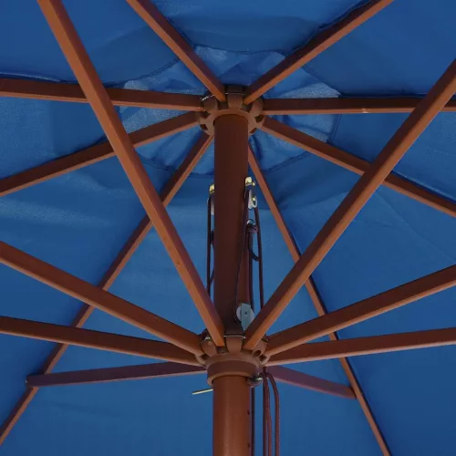  kék kültéri napernyő farúddal 350 cm