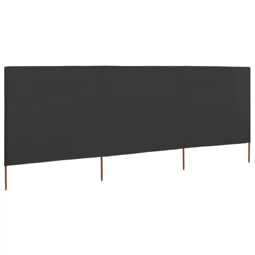 3 paneles antracitszürke szövet szélfogó 400 x 80 cm