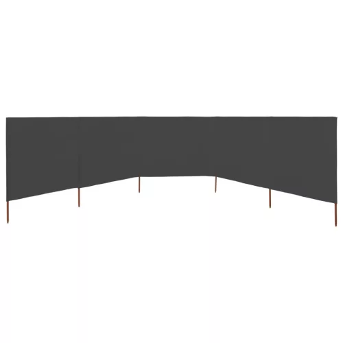  antracitszürke szövet 5-paneles szélfogó 600 x 80 cm
