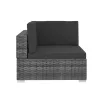  4 részes szürke polyrattan kerti kanapészett párnákkal 