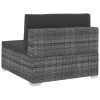  4 részes szürke polyrattan kerti kanapészett párnákkal 