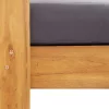  szürke tömör akácfa kerti kanapépad párnákkal 140 cm