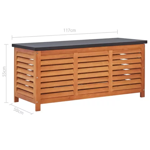  tömör eukaliptuszfa kerti tárolóláda 117 x 50 x 55 cm