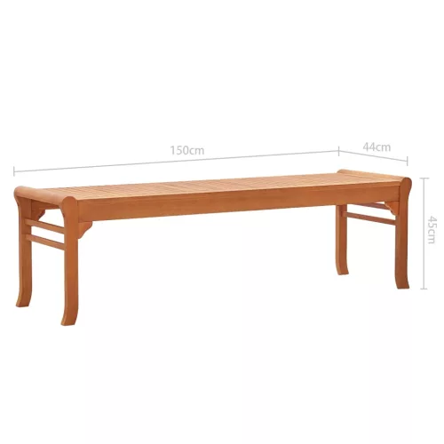  3 személyes tömör eukaliptuszfa kerti pad 150 cm