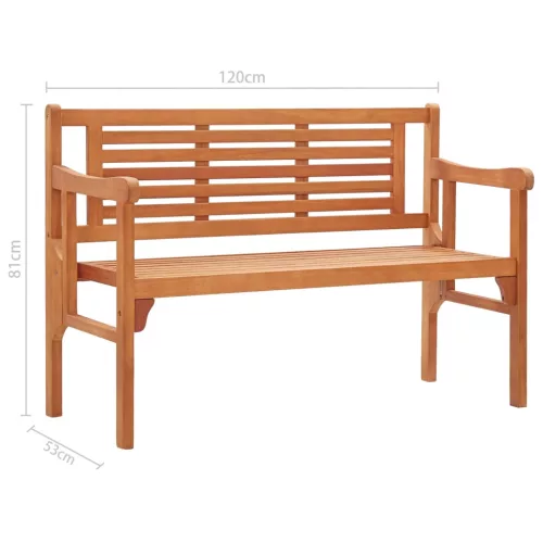  összecsukható tömör eukaliptuszfa kerti pad 120 cm