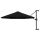  fekete falra szerelhető napernyő fémrúddal 300 cm
