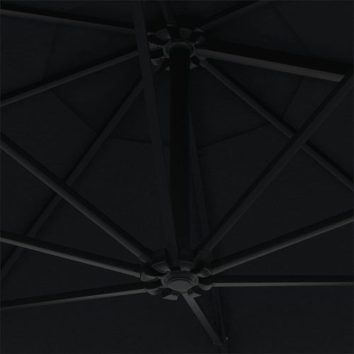  fekete falra szerelhető napernyő fémrúddal 300 cm