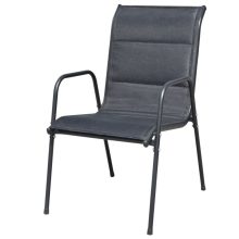   VID 6 db  rakásolható acél és textilén kerti szék - fekete