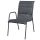 VID 6 db  rakásolható acél és textilén kerti szék - fekete