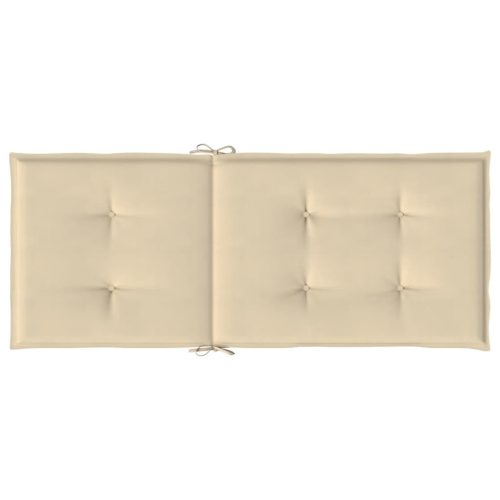  4 db bézs szövet kerti magas háttámlájú székpárna 120x50x3 cm