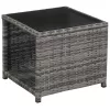  3 darabos szürke polyrattan bisztrószett párnákkal