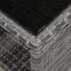  3 darabos szürke polyrattan bisztrószett párnákkal