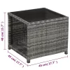  3 darabos szürke polyrattan bisztrószett párnákkal