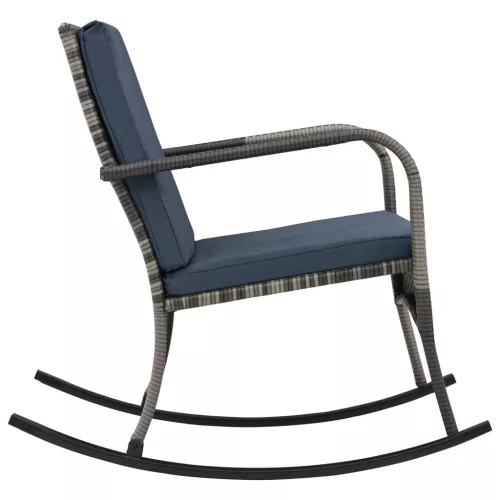  antracitszürke polyrattan kerti hintaszék