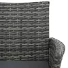  kétszemélyes antracitszürke polyrattan kanapé teázóasztallal