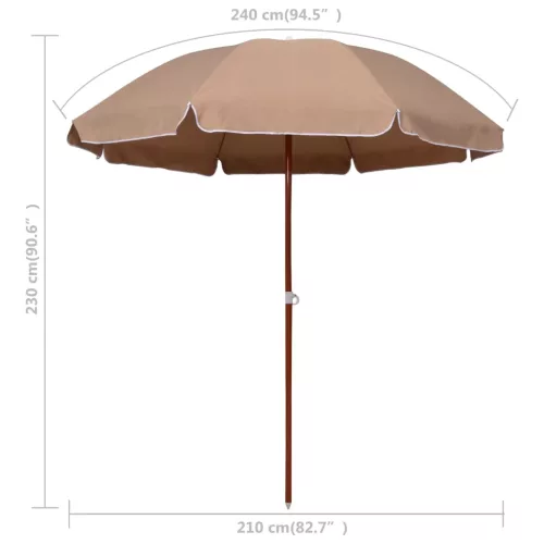  tópszínű napernyő acélrúddal 240 cm