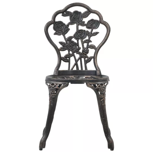  2 db bronzszínű öntött alumínium bisztrószék