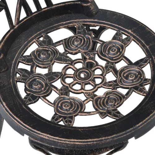  2 db bronzszínű öntött alumínium bisztrószék