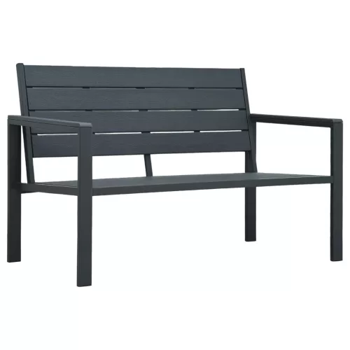 szürke fautánzatú HDPE kerti pad 120 cm